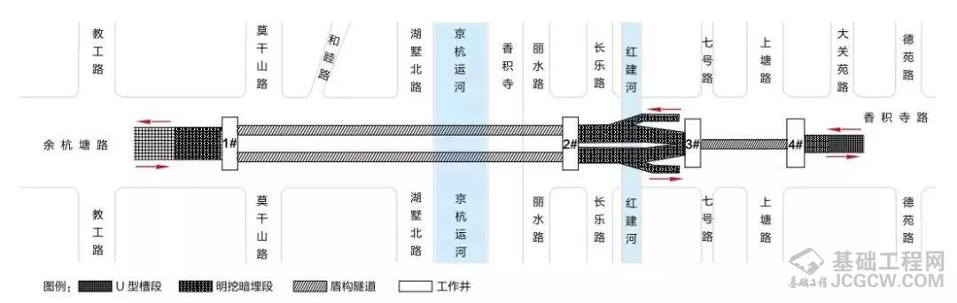 盾构隧道平面示意图